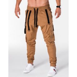 SPODNIE MĘSKIE JOGGERY P716 - RUDE. Czerwone joggery męskie marki Ombre Clothing, s. Za 74,00 zł.