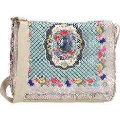 Torebki klasyczne damskie: Torebka „Elif” w kolorze beżowym ze wzorem – 34 x 26 x 8 cm