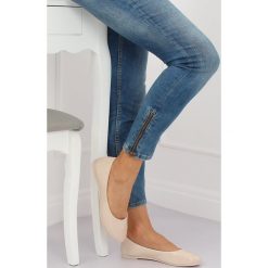 Baleriny damskie beżowe JX76P BEIGE. Brązowe baleriny damskie obuwie damskie, bez wzorów, ze skóry ekologicznej, klasyczne, bez obcasa. Za 58,83 zł.