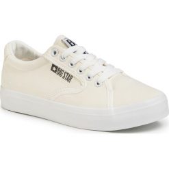 Tenisówki BIG STAR - FF274A176 White. Białe półbuty damskie BIG STAR, bez wzorów, z gumy, bez zapięcia. W wyprzedaży za 99,00 zł.