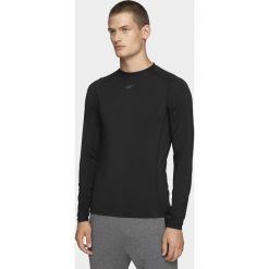 Longsleeve treningowy męski TSMLF001 - głęboka czerń. Koszulki męskie termoaktywne 4f, m, bez wzorów, z dzianiny, bez rękawów. W wyprzedaży za 99,99 zł.