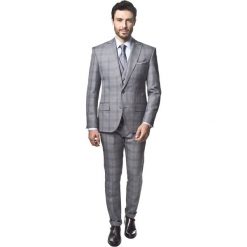 Garnitury: garnitur murillo 311 szary slim fit