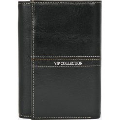 VIP COLLECTION - Portfel skórzany. Czarne portfele damskie marki VIP COLLECTION, bez wzorów, ze skóry. W wyprzedaży za 139,90 zł.