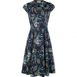 Dancing Days Proud Peacock Cut Out Dress Sukienka granatowy. Niebieskie sukienki letnie marki Dancing Days, na imprezę, l, z okrągłym kołnierzem, z krótkim rękawem, mini. Za 224,90 zł.