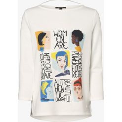 Comma - Damska bluza nierozpinana, biały. Białe bluzy damskie comma, z nadrukiem, z bawełny, bez rękawów, bez kaptura. Za 279,95 zł.