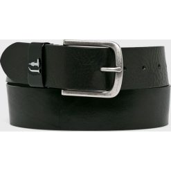 Trussardi Jeans - Pasek skórzany. Czarne paski męskie marki Trussardi Jeans, w paski, z jeansu. Za 279,90 zł.