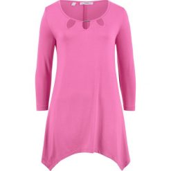 Tunika shirtowa, rękawy 3/4 bonprix lila - różowy. Czerwone tuniki damskie bonprix. Za 89,99 zł.