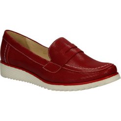 Mokasyny casu 3149. Czerwone mokasyny damskie Casu, ze skóry. Za 229,99 zł.