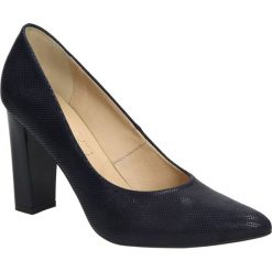 Czółenka skórzane na słupku Casu 162G. Czarne buty ślubne damskie Casu, na słupku. Za 159,99 zł.