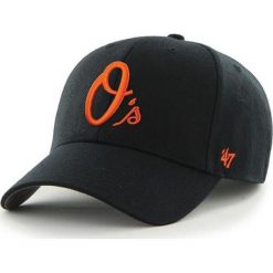 47brand - Czapka Baltimore Orioles. Czarne czapki męskie marki 47brand, bez wzorów, z wełny. Za 89,90 zł.