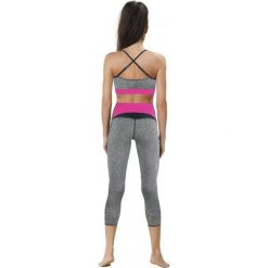Spodnie damskie: Gwinner Legginsy Shape&slim Capri Model 2 CLIMAline szaro-różowe r. L (425324020400)