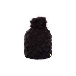 Czapki Guess AW7877WOL01. Czarne czapki zimowe damskie Guess, z aplikacjami. Za 176,51 zł.