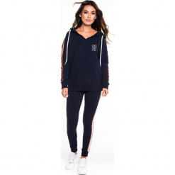 Gym Hero - Legginsy Navy Race. Niebieskie legginsy sportowe damskie marki Gym Hero, s, z dzianiny. W wyprzedaży za 139,90 zł.