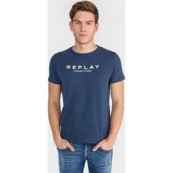Replay Koszulka Niebieski. Niebieskie podkoszulki męskie Replay, s, z nadrukiem, z bawełny, z krótkim rękawem. Za 188,95 zł.