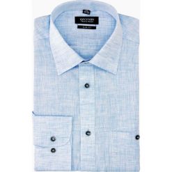 Koszula bexley 2428 długi rękaw slim fit niebieski. Niebieskie koszule męskie slim marki Recman, m, z długim rękawem. Za 89,99 zł.