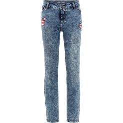 Dżinsy SKINNY z nadrukiem bonprix niebieski "stone moonwashed". Niebieskie jeansy damskie bonprix, z nadrukiem, z jeansu. Za 54,99 zł.