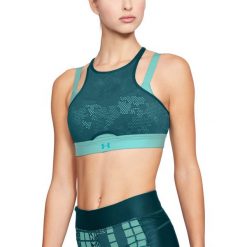 Biustonosze sportowe: Under Armour Biustonosz sportowy Balance Mesh Mid turkusowy r. S (1307221-425)