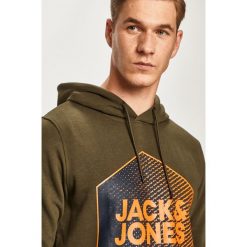 Jack & Jones - Bluza. Szare bluzy męskie Jack & Jones, xl, z nadrukiem, z bawełny, z kapturem, bez rękawów, z kapturem. W wyprzedaży za 89,90 zł.