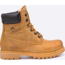 Panama Jack - Botki. Brązowe buty zimowe damskie Panama Jack, z wełny, z okrągłym noskiem, na obcasie, na sznurówki. W wyprzedaży za 399,90 zł.