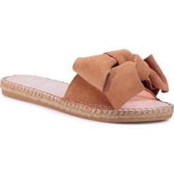 Espadryle MANEBI - Sandals With Bow W 1.1 J0 Cuero. Pomarańczowe espadryle damskie Manebi, z aplikacjami, z zamszu, bez obcasa. Za 449,00 zł.