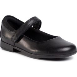Półbuty CLARKS - Scala Skip T 261495616 Black Leather. Czarne półbuty dziewczęce Clarks, na rzepy. W wyprzedaży za 179,00 zł.