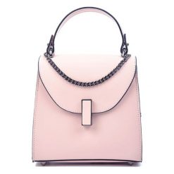 Torebki klasyczne damskie: Skórzana torebka w kolorze różowym – (S)18 x (W)19 x (G)8 cm