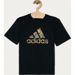 Adidas Performance - T-shirt dziecięcy 110-176 cm. Niebieskie t-shirty chłopięce adidas Performance, z nadrukiem, z bawełny, bez rękawów. Za 99,90 zł.