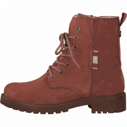 Tamaris botki damskie 26267 41 czerwone. Czerwone botki damskie Tamaris, z wełny, bez obcasa, bez zapięcia. W wyprzedaży za 359,00 zł.