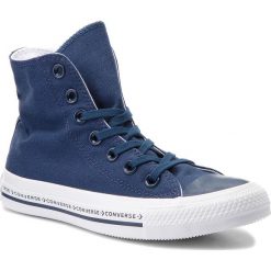Trampki CONVERSE - Ctas Hi 159585C Navy/Navy/White. Niebieskie półbuty damskie marki Converse, bez wzorów, z gumy, bez zapięcia. W wyprzedaży za 219,00 zł.