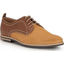 Buty męskie. Niebieskie półbuty męskie Wittchen, bez wzorów, ze skóry, z otwartym noskiem, bez zapięcia. W wyprzedaży za 299,90 zł.