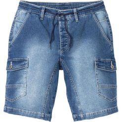 Bermudy dżinsowe Slim Fit bonprix Niebieski "stone" Used. Niebieskie jeansy męskie bonprix, m, bez wzorów. Za 99,99 zł.