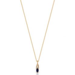 Wyjątkowy Złoty Wisiorek - złoto 375, Diament 0,002ct,szafir. Żółte zawieszki damskie z szafirem, złote. Za 399,00 zł.