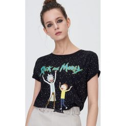 Koszulka Rick&Morty - Czarny. Czarne koszulki damskie Sinsay, xl, bez wzorów, bez kołnierzyka, bez rękawów. Za 39,99 zł.