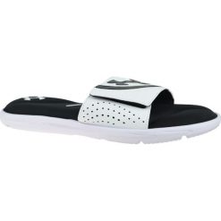 Under Armour Under Armour Ignite VI SL 3022711-100 44 Białe. Białe kapcie męskie Under Armour, ze skóry. W wyprzedaży za 129,99 zł.