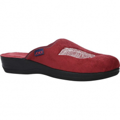 Bordowe kapcie haftowane Adex BD033BD. Czerwone kapcie damskie Adex. Za 38,99 zł.