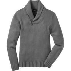 Swetry klasyczne męskie: Sweter z szalowym kołnierzem, Regular Fit bonprix szary melanż