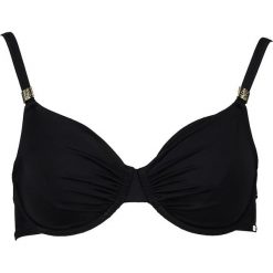 Biustonosz bikini w kolorze czarnym. Czarne biustonosze z fiszbinami marki Skiny, z materiału. W wyprzedaży za 60,95 zł.