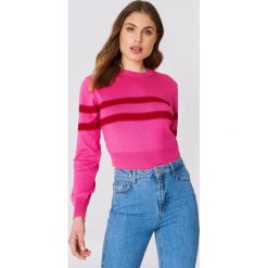 Swetry klasyczne damskie: Trendyol Sweter z podwójnym paskiem – Pink
