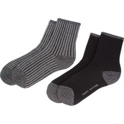 Zestaw 2 par wysokich skarpet damskich TOMMY HILFIGER - 483003001 Black 200. Szare skarpetki damskie TOMMY HILFIGER, bez wzorów, z elastanu. Za 59,00 zł.
