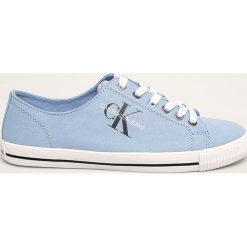 Calvin Klein Jeans - Tenisówki. Niebieskie trampki i tenisówki damskie Calvin Klein Jeans, bez wzorów, z jeansu, na sznurówki. Za 369,90 zł.
