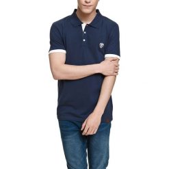 Koszulka polo w kolorze granatowym. Niebieskie koszulki polo Camel Active, Varsity, l. W wyprzedaży za 72,95 zł.