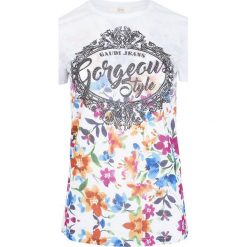 T-shirt Gaudi Jeans. Koszulki damskie na co dzień, s, bez wzorów, z jeansu, z włoskim kołnierzykiem, bez rękawów. Za 99,00 zł.