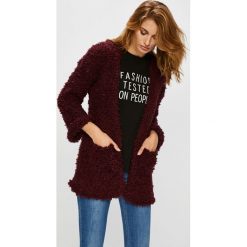 Answear - Kardigan Falling In Autumn. Brązowe swetry damskie marki ANSWEAR, s, bez wzorów, z dzianiny, z krótkim rękawem, krótkie, bez kaptura. W wyprzedaży za 39,90 zł.