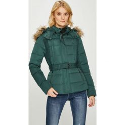 Pepe Jeans - Kurtka puchowa Olivia. Zielone kurtki damskie Pepe Jeans, s, w paski, z poliesteru, krótkie. W wyprzedaży za 499,90 zł.