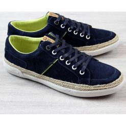 Trampki męskie skórzane espadryle granatowe Big Star AA174236. Szare espadryle męskie BIG STAR, bez wzorów. Za 90,00 zł.