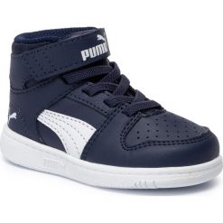 Sneakersy PUMA - Rebound Layup SL V Inf 370489 04 Peacoat/Puma White. Niebieskie trampki chłopięce Puma, bez wzorów, ze skóry ekologicznej, bez zapięcia. W wyprzedaży za 159,99 zł.