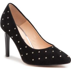 Szpilki ROBERTO - 350 Czarny Zamsz. Czarne półbuty damskie Roberto, z aplikacjami, ze skóry, eleganckie. Za 299,00 zł.