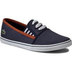 Tenisówki LACOSTE - Fabian 117 2 7-33CAW1048003 Nvy. Niebieskie półbuty damskie Lacoste, bez wzorów, z gumy, bez obcasa, na płaskiej podeszwie, bez zapięcia. W wyprzedaży za 249,00 zł.