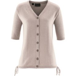 Sweter rozpinany bonprix kamienisty. Szare kardigany damskie bonprix. Za 49,99 zł.