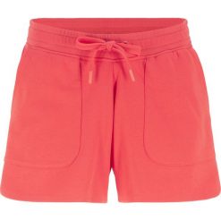 Szorty dresowe z wiązanym paskiem bonprix koralowy. Różowe spodnie damskie bonprix, z dresówki. Za 34,99 zł.